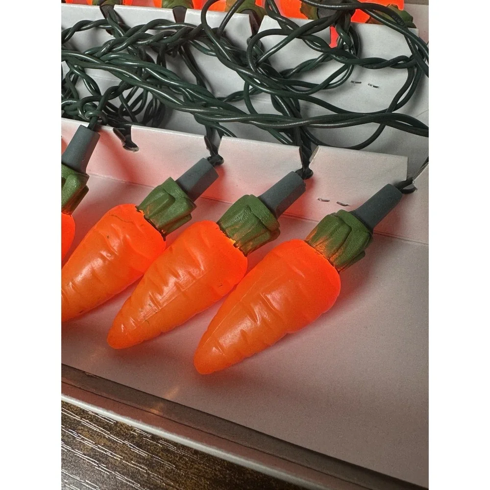 Easter Carrot Lights 20ct Frank's Nursery Crafts‎ Vintage 1990 Indoor Use New